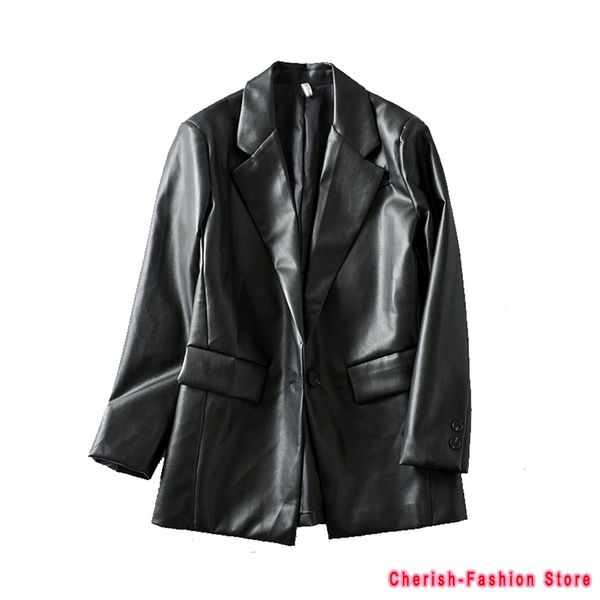 loose pu faux leather blazers women jacket coat brand women's jackets outerwear ladies coats female suit 211215, Black
loose pu faux leather blazers women jacket coat brand women's jackets outerwear ladies coats female suit 211215, Black