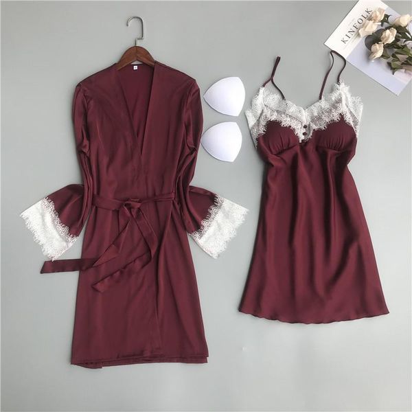 women's sleepwear women casual home dress rayon kimono robe gown suit v-neck lace nightdress set l xl, Black;red
women's sleepwear women casual home dress rayon kimono robe gown suit v-neck lace nightdress set l xl, Black;red