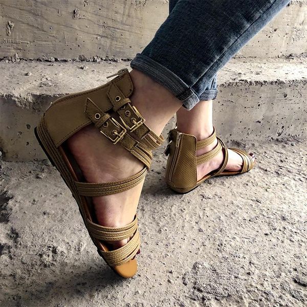 sandals women's retro casual bag root flat large size summer buckle zipper slippers roman shoes#, Black
sandals women's retro casual bag root flat large size summer buckle zipper slippers roman shoes#, Black