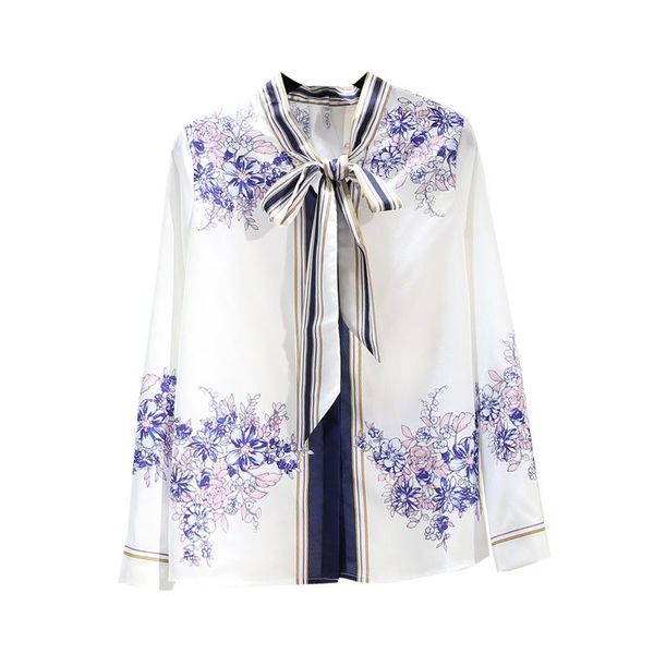 women's blouses & shirts 2021 spring print shirt female korean styl all-match bow ribbon color matching long-sleeved blouse, White
women's blouses & shirts 2021 spring print shirt female korean styl all-match bow ribbon color matching long-sleeved blouse, White
