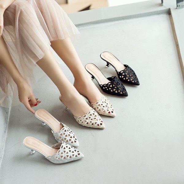 slippers solid casual outside concise women closed toe summer thin heels sewing slides fashion med elegant retro shoes, Black
slippers solid casual outside concise women closed toe summer thin heels sewing slides fashion med elegant retro shoes, Black
