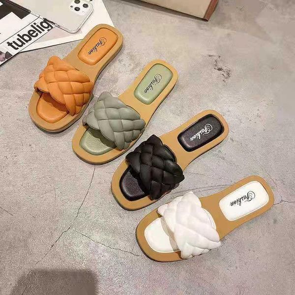 sandals women's summer open toe leather woven flat with soft bottom and antiskid fashionable beach slippers four color, Black
sandals women's summer open toe leather woven flat with soft bottom and antiskid fashionable beach slippers four color, Black