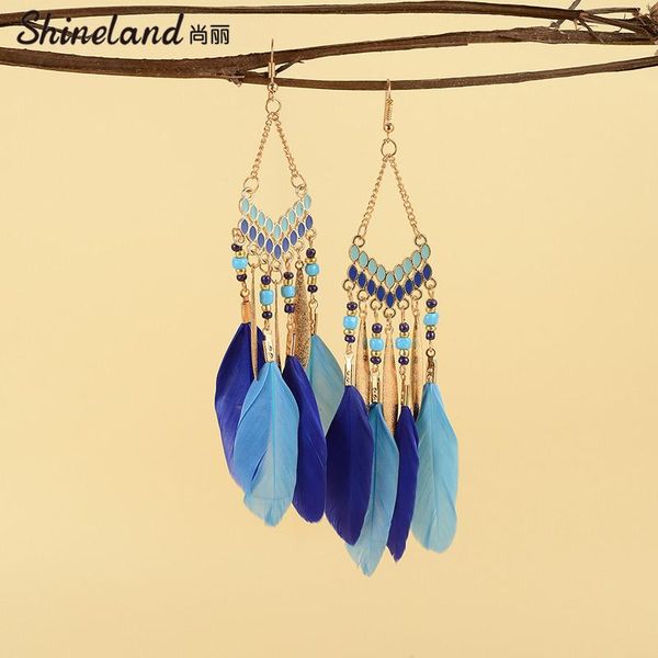 dangle & chandelier shineland women's bohemian colorful beads feather tassel drop dangl earrings vintage metal leaf brincos ethnic je, Silver
dangle & chandelier shineland women's bohemian colorful beads feather tassel drop dangl earrings vintage metal leaf brincos ethnic je, Silver