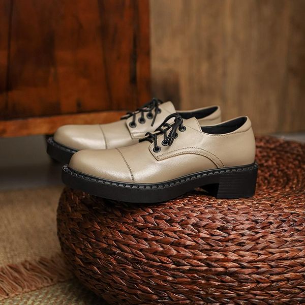 dress shoes genuine leather lace-up women fashion deep mouth spring/autumn pumps round toe thick heel handmade woman size 34-40, Black
dress shoes genuine leather lace-up women fashion deep mouth spring/autumn pumps round toe thick heel handmade woman size 34-40, Black