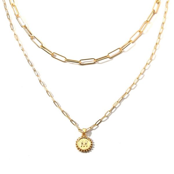 pendant necklaces 2021 double layered letter necklace european and american retro fashion temperament metal clavicle chain wholesale, Silver
pendant necklaces 2021 double layered letter necklace european and american retro fashion temperament metal clavicle chain wholesale, Silver