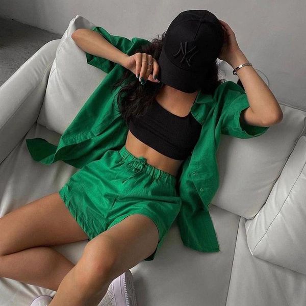 women's tracksuits 2021 women two piece set fashion solid turn-down collar and loose shorts outfits ladies casual suits hipster street, Gray
women's tracksuits 2021 women two piece set fashion solid turn-down collar and loose shorts outfits ladies casual suits hipster street, Gray