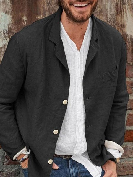 men's casual shirts 2021 european and american cotton linen suit jacket spring autumn style loose, White;black
men's casual shirts 2021 european and american cotton linen suit jacket spring autumn style loose, White;black