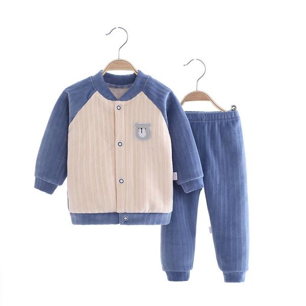 clothing sets kids two piece autumn winter baby boys girls stand collar patchwork cardigan + pure color pants suits warm fleece underwear se, White
clothing sets kids two piece autumn winter baby boys girls stand collar patchwork cardigan + pure color pants suits warm fleece underwear se, White