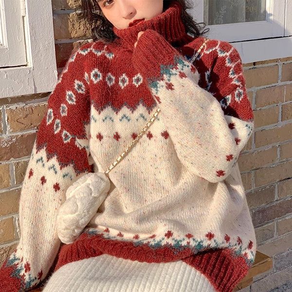 women's sweaters all-match christmas sweater lovely retro chic ulzzang daily female clothing women trendy acrylic design college teens, White;black
women's sweaters all-match christmas sweater lovely retro chic ulzzang daily female clothing women trendy acrylic design college teens, White;black