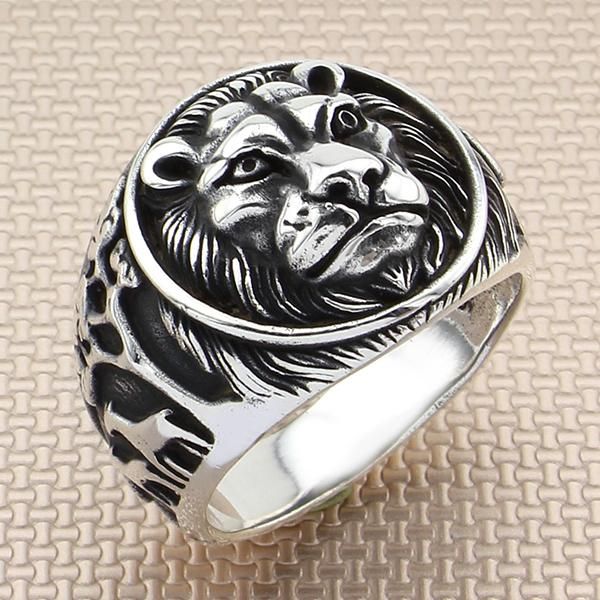 cluster rings men silver ring with animal lion motif made in turkey solid 925 sterling, Golden;silver
cluster rings men silver ring with animal lion motif made in turkey solid 925 sterling, Golden;silver