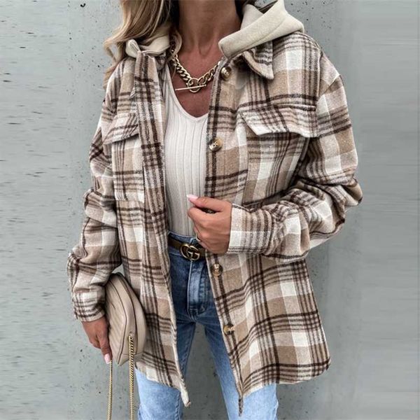 2022 spring autumn elegant office cardigan fashion plaid print patchwork jacket coat women elegant zipper hooded outerwear 211109, Black;brown
2022 spring autumn elegant office cardigan fashion plaid print patchwork jacket coat women elegant zipper hooded outerwear 211109, Black;brown