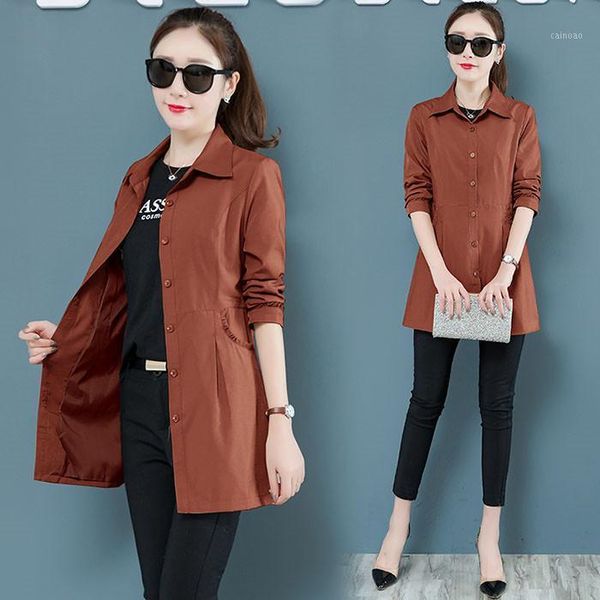 women's trench coats 2021 large size 4xl casual long windbreaker spring autumn thin section slim fashion shirt wild jacket female b44, Tan;black
women's trench coats 2021 large size 4xl casual long windbreaker spring autumn thin section slim fashion shirt wild jacket female b44, Tan;black