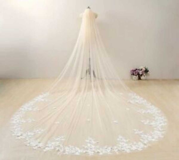 bridal veils 3.5m single layer champagne veil, wedding veil applique lace cathedral length shawl + comb, Black
bridal veils 3.5m single layer champagne veil, wedding veil applique lace cathedral length shawl + comb, Black