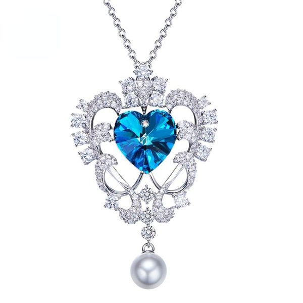 chains lynaccs autumn/winter personality necklace from austria crystal for women heart pendant pearl sweater chain jewelry accessories, Silver
chains lynaccs autumn/winter personality necklace from austria crystal for women heart pendant pearl sweater chain jewelry accessories, Silver