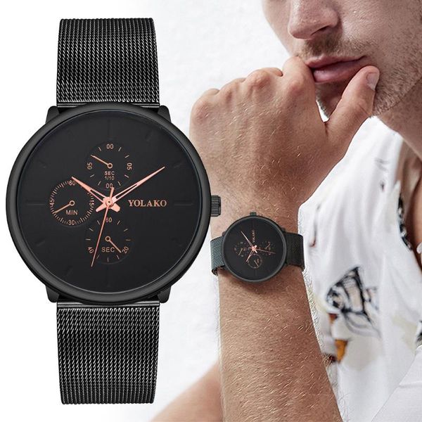 wristwatches simple casual mens wrist watch business black alloy milanese mesh belt three-eye waterproof men's quartz drop gift, Slivery;brown
wristwatches simple casual mens wrist watch business black alloy milanese mesh belt three-eye waterproof men's quartz drop gift, Slivery;brown