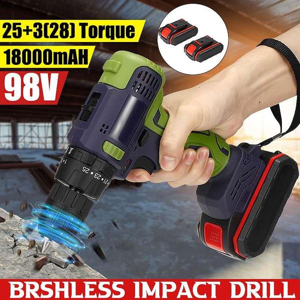 professiona electric drills 98v brushless drill 28nm cordless screwdriver 18000mah battery mini power set
professiona electric drills 98v brushless drill 28nm cordless screwdriver 18000mah battery mini power set