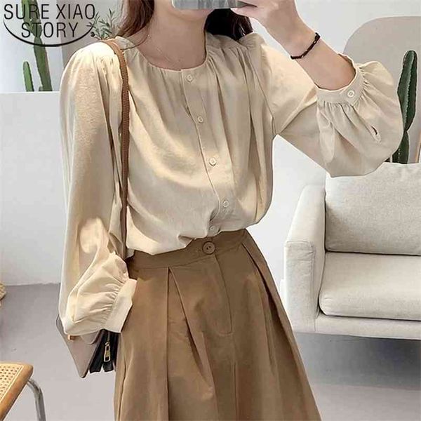 autumn pleated lantern sleeve ladies spring simple blouse cotton elegant solid round neck apricot blouses blusas mujer 12325 210506, White
autumn pleated lantern sleeve ladies spring simple blouse cotton elegant solid round neck apricot blouses blusas mujer 12325 210506, White