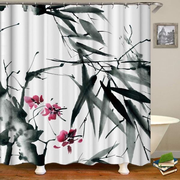 chinese ink painting bamboo flowers plant bath curtain waterproof shower decor screen printed for bathroom curtains
chinese ink painting bamboo flowers plant bath curtain waterproof shower decor screen printed for bathroom curtains