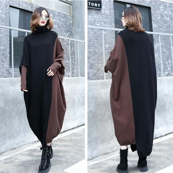 casual dresses large size loose high waist dress women's 2021 spring autumn stitching contrast bat long knitted sweater s456, Black;gray
casual dresses large size loose high waist dress women's 2021 spring autumn stitching contrast bat long knitted sweater s456, Black;gray
