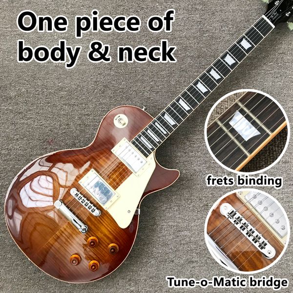 2021 style electric guitar, a piece of neck & body, frets binding, tobacco burst maple top
2021 style electric guitar, a piece of neck & body, frets binding, tobacco burst maple top