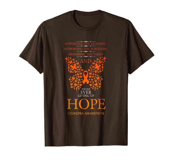 hope leukemia awareness orange ribbon t-shirt, White;black