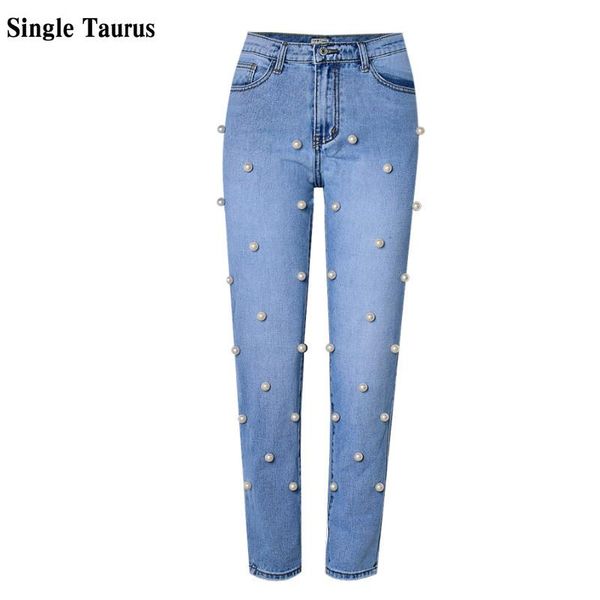 women's jeans straight for women high waist streetwear embroidered flares big pearl lady denim pant mujer europe and america mom, Blue
women's jeans straight for women high waist streetwear embroidered flares big pearl lady denim pant mujer europe and america mom, Blue