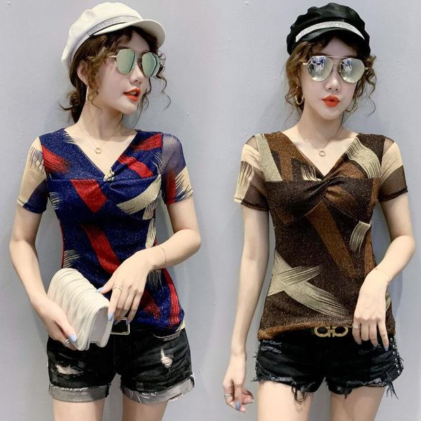 european station summer product short-sleeved fashion western-style stretch mesh v-neck thin bottoming shirt t-shirt women's, White
european station summer product short-sleeved fashion western-style stretch mesh v-neck thin bottoming shirt t-shirt women's, White
