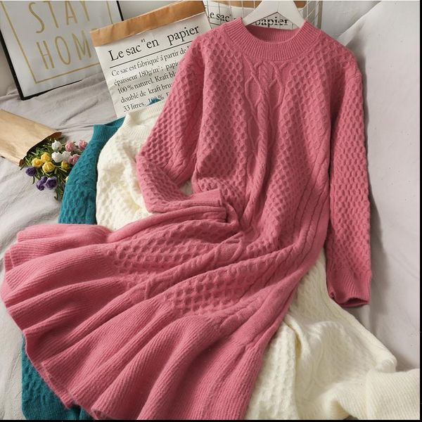 twist knitted women dresses elegant sweater dress autumn winter thick warm long midi ruffles office lady fishtail, Black;gray
twist knitted women dresses elegant sweater dress autumn winter thick warm long midi ruffles office lady fishtail, Black;gray