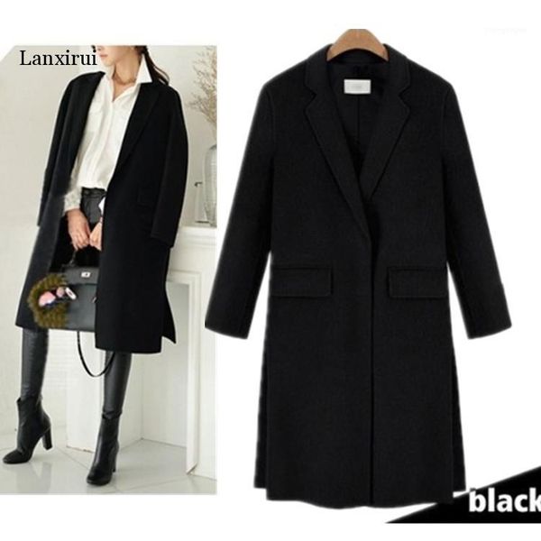 autumn winter fashion woolen coat womens loose wool blend jacket outwear female cashmere overcoat feminino windbreaker women's & blends, Black
autumn winter fashion woolen coat womens loose wool blend jacket outwear female cashmere overcoat feminino windbreaker women's & blends, Black