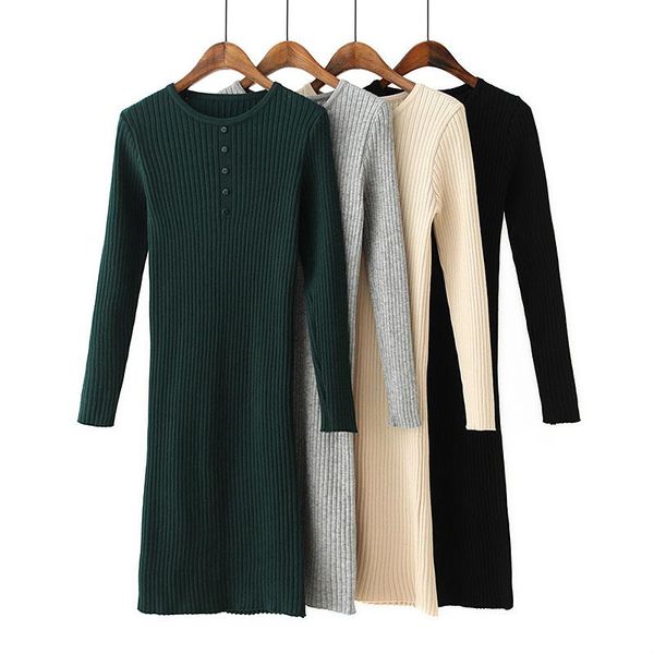 casual dresses women bodycon sheath sweater dress knitted cotton long sleeve 2021 spring pure black midi for, Black;gray
casual dresses women bodycon sheath sweater dress knitted cotton long sleeve 2021 spring pure black midi for, Black;gray