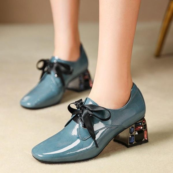 fashion autumn pumps women natural patent leather chunky block crystal high heel career shoes female plus size 34-43 dress, Black
fashion autumn pumps women natural patent leather chunky block crystal high heel career shoes female plus size 34-43 dress, Black