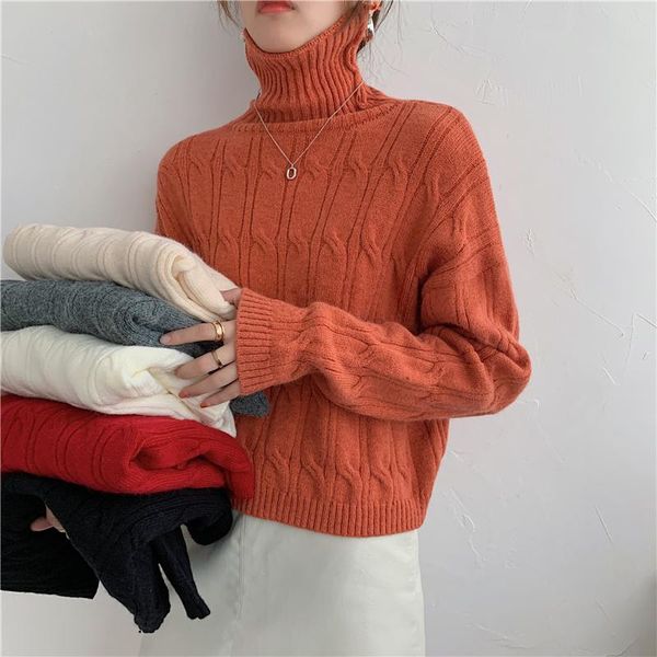 women's sweaters 2021 turtleneck thick for women solid winter loose pullovers spring black casual jumpers knitwear female s117, White;black
women's sweaters 2021 turtleneck thick for women solid winter loose pullovers spring black casual jumpers knitwear female s117, White;black