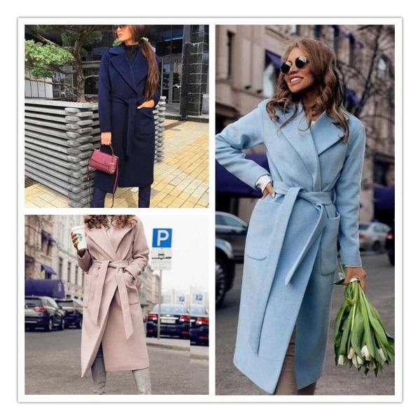 women's wool & blends womens winter warm plain long sleeve lapel lace up pocket woolen trench coat ladies casual jacket, Black
women's wool & blends womens winter warm plain long sleeve lapel lace up pocket woolen trench coat ladies casual jacket, Black