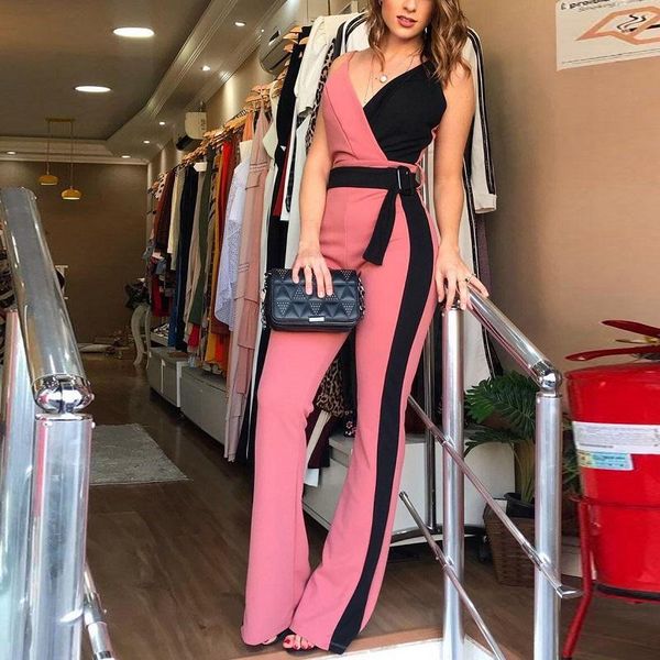 women's jumpsuits & rompers women color block spaghetti strap elegant office ladies belted womens jumpsuit, Black;white
women's jumpsuits & rompers women color block spaghetti strap elegant office ladies belted womens jumpsuit, Black;white