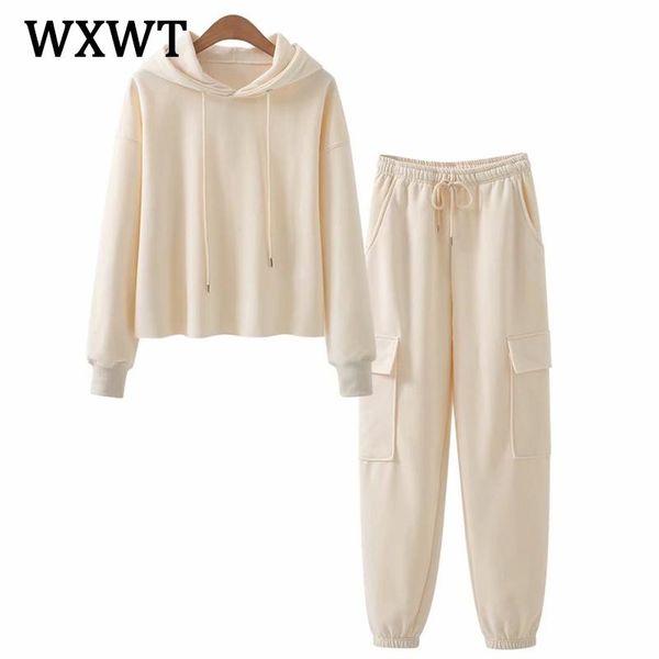women solid 2 piece set casual hooded hoodies tracksuit loose trousers ladies outfits two and pants a&g221 women's, White
women solid 2 piece set casual hooded hoodies tracksuit loose trousers ladies outfits two and pants a&g221 women's, White