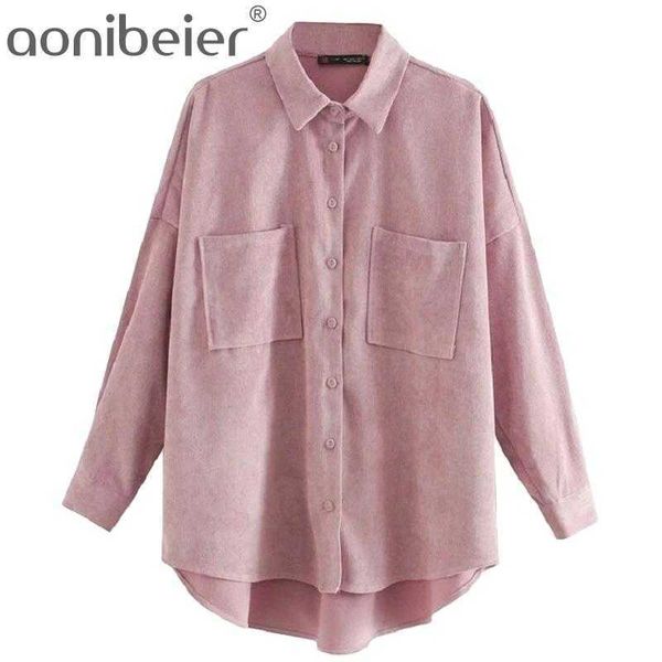 women blouses spring autumn office lady loose drop shoulder long sleeve casual corduroy shirts high low 210604, White
women blouses spring autumn office lady loose drop shoulder long sleeve casual corduroy shirts high low 210604, White