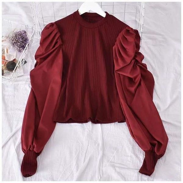 retro womens long puff sleeve blouse shirts spring knitted black white solid fashion elegant blouses and female clothes women's &
retro womens long puff sleeve blouse shirts spring knitted black white solid fashion elegant blouses and female clothes women's &