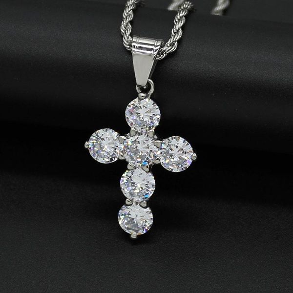 pendant necklaces hip hop necklace claw set round cz zircon stainless steel cross pendants for men rapper jewelry, Silver
pendant necklaces hip hop necklace claw set round cz zircon stainless steel cross pendants for men rapper jewelry, Silver