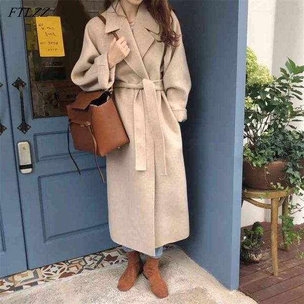 spring women vintage turn-down collar woolen coat elegant long sleeve solid outwear empire slim with belt 210430, Black
spring women vintage turn-down collar woolen coat elegant long sleeve solid outwear empire slim with belt 210430, Black