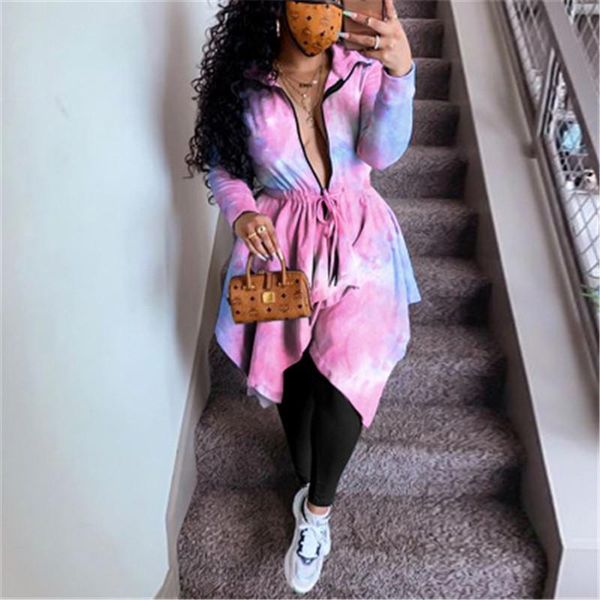 womens tie dye dresses fashion trend zipper lapels long sleeve irregular short skirts designer female autumn bandage casual loose dress, Black;gray
womens tie dye dresses fashion trend zipper lapels long sleeve irregular short skirts designer female autumn bandage casual loose dress, Black;gray
