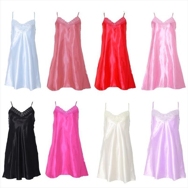 ice silk cool nightgown pyjamas womens sleepwears v neck robe femme night dress nightwear, Black;red
ice silk cool nightgown pyjamas womens sleepwears v neck robe femme night dress nightwear, Black;red