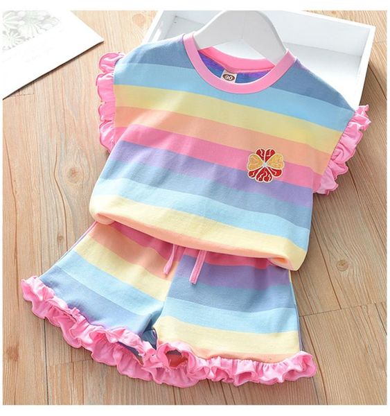clothing sets toddler kids clothes girls summer casual soft striped ruffled shirt shorts 2pcs elastic waist cotton 2-7y, White
clothing sets toddler kids clothes girls summer casual soft striped ruffled shirt shorts 2pcs elastic waist cotton 2-7y, White