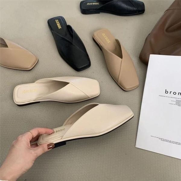 slippers 2021 spring simple fashion ladies non-slip flat designer outdoor shoes muller square head half, Black
slippers 2021 spring simple fashion ladies non-slip flat designer outdoor shoes muller square head half, Black