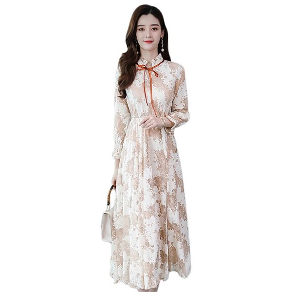 apricot lace dress women spring summer bow collar flare long sleeve temperament slim print dresses feminina lr769 210531, Black;gray
apricot lace dress women spring summer bow collar flare long sleeve temperament slim print dresses feminina lr769 210531, Black;gray