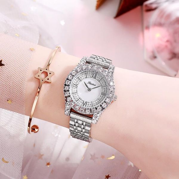 wristwatches 2021 fashion roman women's watch personality high-grade stainless steel band water diamond, Slivery;brown
wristwatches 2021 fashion roman women's watch personality high-grade stainless steel band water diamond, Slivery;brown