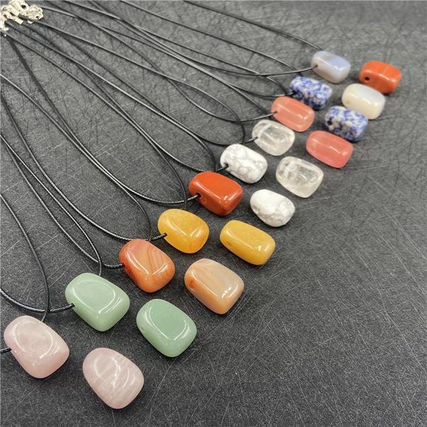 irregular stone beads pendant black rope chain healing crystal pendants necklace for women gift jewelry, Silver
irregular stone beads pendant black rope chain healing crystal pendants necklace for women gift jewelry, Silver