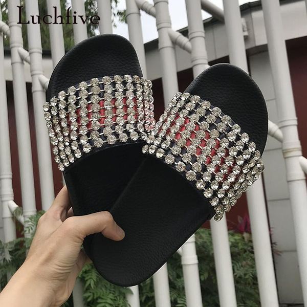 slippers luchfive chic rhinestone beach women peep toe real po thick bottom flat shoes woman fashion gladiator sandals, Black
slippers luchfive chic rhinestone beach women peep toe real po thick bottom flat shoes woman fashion gladiator sandals, Black