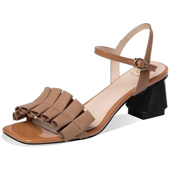 fashion ruffles shoes woman summer high heels sandals for women genuine leather party basic large size 34-42 dress, Black
fashion ruffles shoes woman summer high heels sandals for women genuine leather party basic large size 34-42 dress, Black