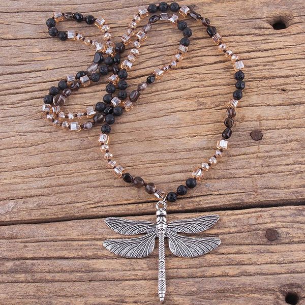 pendant necklaces fashion bohemian jewelry accessory 6mm stones/crystal knotted with silv metal retro dragonfly women boho gift, Silver
pendant necklaces fashion bohemian jewelry accessory 6mm stones/crystal knotted with silv metal retro dragonfly women boho gift, Silver