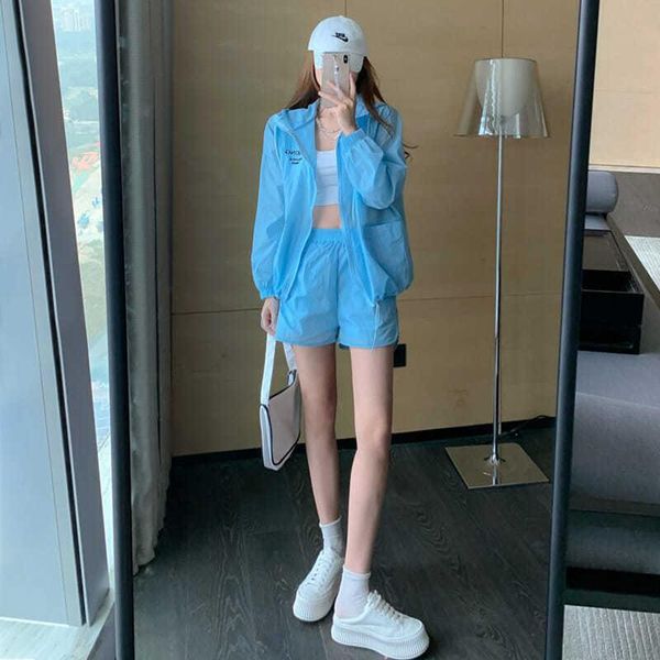 women's tracksuits sports fashion suit summer ins sunscreen hooded letter embroidery coat high waist loose shorts two-piece set, Gray
women's tracksuits sports fashion suit summer ins sunscreen hooded letter embroidery coat high waist loose shorts two-piece set, Gray